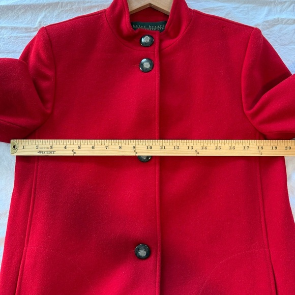 Harve Benard Red 100% Wool Coat, Size 8 - Picture 5 of 10